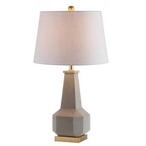 lot 51310 image: JONATHAN Y JYL5050A Ariel 26.5 Cement LED Table Lamp, Contemporary, Transitional for Bedroom, Living Room, Office, Gray