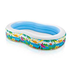 lot 51311 image: Intex Swim Center Paradise Inflatable Pool, 103in X 63in X 18in, for Ages 3