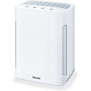 lot 51328 image: Beurer Air Purifier 3-in-1 H13 HEPA Layer Filter System, 3 Speed Settings, Helps Remove Dust, Animal Hairs, Odors, Pollen, Harmful Gases & More - with Sleep Mode & Timer, LR210, White