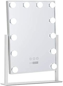 lot 51333 image: VIVOHOME Hollywood Lighted Makeup Mirror with 3 Different Lighting Modes, Touch Controlled Vanity Mirror with 12 x 3W Dimmable LED Bulbs, White