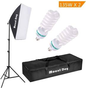 lot 51334 image: MOUNTDOG 1350W Photography Continuous Softbox Lighting Kit 20X28 Professional Photo Studio Equipment with 2pcs 135W E27 Socket 5500K Video Lighting Bulb for Filming Portraits Shoot