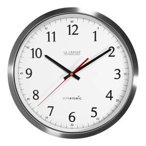 lot 51340 image: La Crosse Technology 14 Inch UltrAtomic Analog Wall Clock 404-1235UA-SS