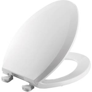 lot 51352 image: BEMIS 1100EC 000 Toilet Seat with Easy Clean & Change Hinges, ELONGATED, Plastic, White