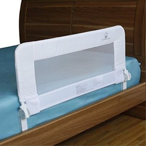 lot 51354 image: Toddler Bed Rail Guard for Kids Twin, Double, Full Size Queen & King Mattress - Bed Rails for Toddlers - Universal Fit for Slats & Boxspring - Children & Baby Bedrail by ComfyBumpy (White Reg)
