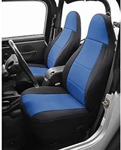 lot 51359 image: Coverking Custom Fit Seat Cover for Jeep Wrangler YJ 2-Door - (Neoprene, BlackBlue)
