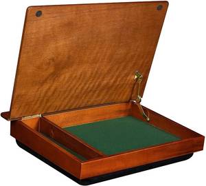 lot 51375 image: LapDesk Schoolhouse Wood LapDesk with storage (45075)