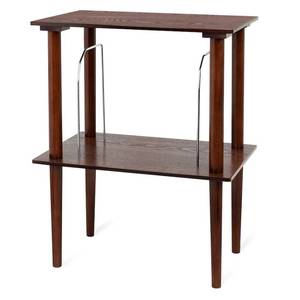 lot 51392 image: Victrola Wooden Stand for Wooden Music Centers with Record Holder Shelf, Espresso