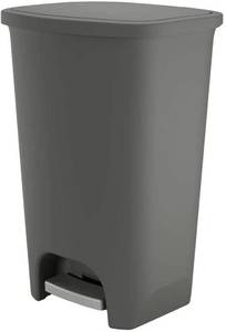 lot 51403 image: Glad Extra Capacity Plastic Step Trash Can with Clorox Odor Protection of The Lid  Fits All 20 Gallon Garbage Bags, 75 Liter, Silver