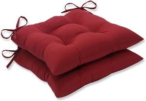 lot 51415 image: Pillow Perfect OutdoorIndoor Pompeii Tufted Seat Cushions (Round Back), 19 x 19, Red, 2 Pack