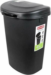 lot 51416 image: Rubbermaid Touch Top Lid Trash Can for Home, Kitchen, and Bathroom Garbage, 13 Gallon, Black. Wont close