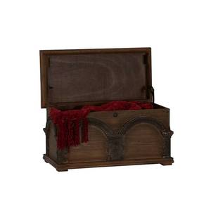 lot 51422 image: Household Essentials Wooden Arch Trunk Storage Chest, Small, Brown