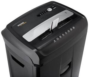 lot 51423 image: AmazonBasics 24-Sheet Cross-Cut Paper, CD and Credit Card Home Office Shredder with Pullout Baske