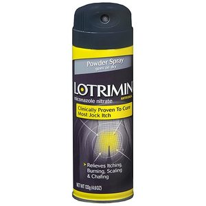 lot 48998 image: (3) Lotrimin AF Jock Itch Antifungal Powder Spray, 4.6 Ounce Spray Can, One Damaged Dispensar