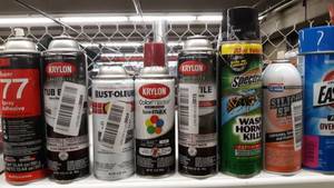 lot 79556 image: Lot of Assorted Damaged Aerosol Containers