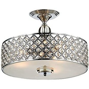 lot 51478 image: Saint Mossi Chandelier Modern K9 Crystal Raindrop Chandelier Lighting Flush Mount LED Ceiling Light Fixture Pendant Lamp for Dining Room Bathroom Bedroom Livingroom 3E12 Bulbs Required H11 W15.4