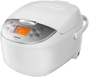 lot 51481 image: Toshiba TRCS01 Cooker 6 Cups Uncooked (3L) with Fuzzy Logic and One-Touch Cooking for Brown, White Rice, and Porridge