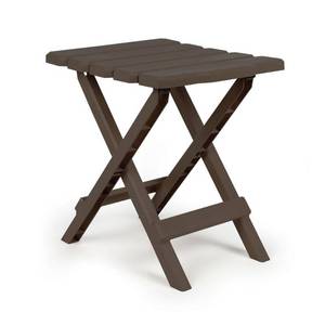 lot 51484 image: Camco Adirondack Portable Outdoor Folding Side Table, Perfect For The Beach, Camping, Picnics, Cookouts and More, Weatherproof and Rust Resistant - Mocha (51882)