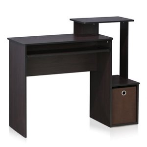 lot 73000 image: FURINNO Econ Multipurpose Home Office Computer Writing Desk, regular, Dark Walnut