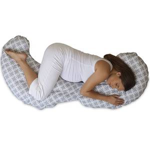 lot 73016 image: Boppy Slipcovered Total Body Pregnancy Pillow, GrayWhite