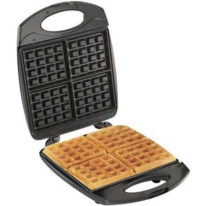 lot 73019 image: Hamilton Beach Flip Belgian Waffle Maker with Non-Stick Copper Ceramic Removable Plates, Browning Control, Drip Tray, Stainless Steel (26031)