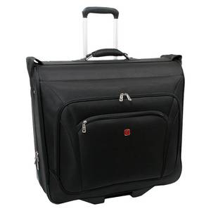 lot 73020 image: SWISSGEAR Full-Sized Effortless Folding Wheeled Garment Bag  Rolling Travel Luggage  Mens and Womens - Black