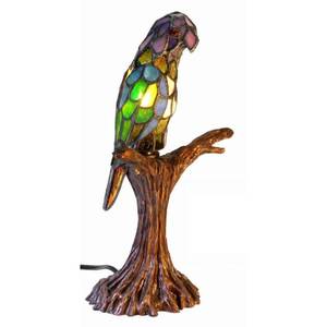 lot 73041 image: Warehouse of Tiffanys 3268BB925 Tiffany-Style Parrot Accent Lamp, 7 x 7 x 16.5, Purple