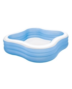 lot 73063 image: Intex Swim Center Family Inflatable Pool, 90 X 90 X 22, for Ages 6, Color may vary