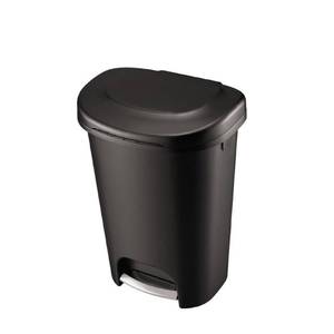 lot 73070 image: Rubbermaid Step-On Lid Trash Can for Home, Kitchen, and Bathroom Garbage, 13 Gallon, Black. Missing Lid