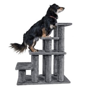 lot 73153 image: Furhaven Pet Stairs  Steady Paws Easy Multi-Step Pet Stairs Assist Ramp for Dogs & Cats, Gray, 4-Step