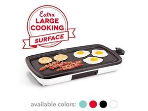 lot 73154 image: DASH DEG200GBWH01 Everyday Nonstick Electric Griddle for Pancakes, Burgers, Quesadillas, Eggs & other on the go Breakfast, Lunch & Snacks with Drip Tray  Included Recipe Book, 20in, White