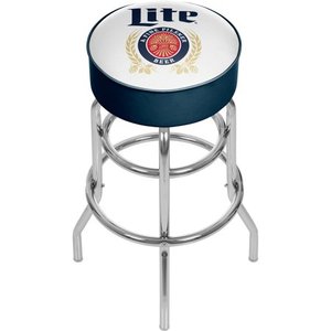 lot 73155 image: Trademark Gameroom Retro Miller Lite Padded Swivel Bar Stool