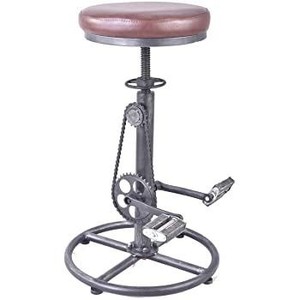 lot 73156 image: BOKKOLIK Industrial Bar Stool-Swivel Vintage Coffee Kitchen Dining Island Chair-Bike Pedal Footrest-Extra Tall Pub Height Adjustable 29-37