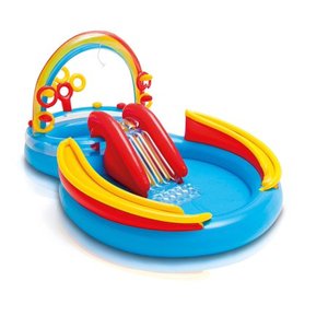 lot 73164 image: Intex Rainbow Ring Inflatable Play Center, 117 X 76 X 53, for Ages 2