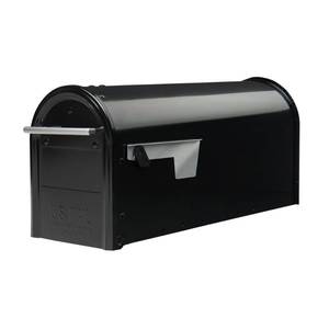 lot 73178 image: Gibraltar Mailboxes Franklin Medium Capacity Galvanized Steel Black, Post-Mount Mailbox, FM110B00