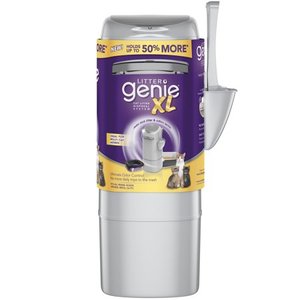lot 73183 image: Litter Genie XL Pail, Ultimate Cat Litter Disposal System, Locks Away odors, Includes One Refill, Silver