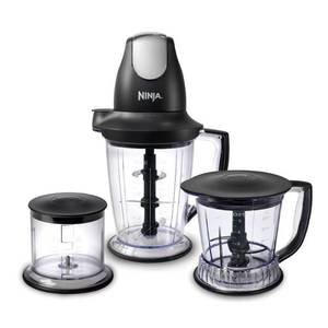 lot 73194 image: Ninja BlenderFood Processor with 450-Watt Base, 48oz Pitcher, 16oz Chopper Bowl, and 40oz Processor Bowl for Shakes, Smoothies, and Meal Prep (QB1004)