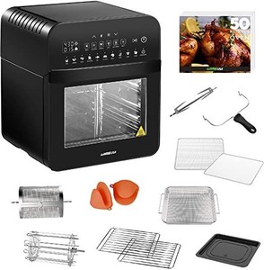 lot 73206 image: GoWISE USA GW44803 Ultra 12.7-Quart Electric Air Fryer Oven with Rotisserie and Dehydrator  11 Accessories and 50 Recipes, Black, QT