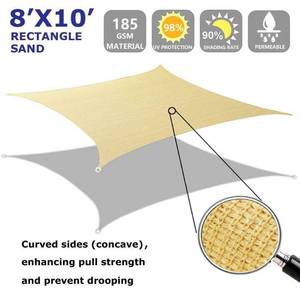 lot 73209 image: RV Rhodes 8 x 10 Sun Shade Sail Canopy Rectangle Sand, UV Block Sunshade for Backyard Yard Deck Outdoor Facility and Activities