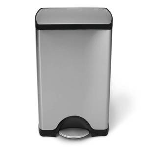 lot 73213 image: simplehuman 38 Liter  10 Gallon Stainless Steel Rectangular Kitchen Step Trash Can, Brushed Stainless Steel