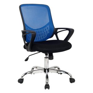 lot 73227 image: Hodedah Mid Back Mesh Office Chair with Adjustable Height, Blue