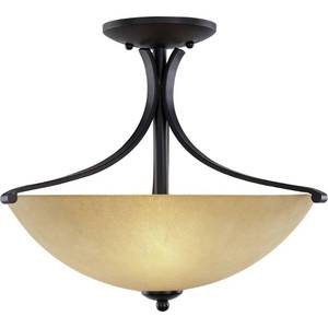 lot 73238 image: Volume Lighting V4173-65 Rainier 3 Light Foundry Bronze semi-Flush Ceiling Mount
