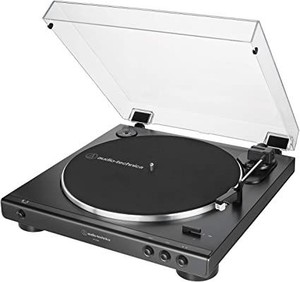 lot 73246 image: Audio-Technica AT-LP60X-BK Fully Automatic Belt-Drive Stereo Turntable, Black, Hi-Fi, 2 Speed, Dust Cover, Anti-Resonance, Die-Cast Aluminum Platter
