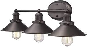 lot 73255 image: Zeyu 2-Light Bathroom Wall Light Fixtures, Industrial Vanity Lights in Oil Rubbed Bronze Finish with Metal Shade, 102-2W ORB