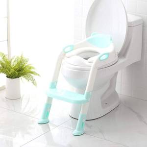 lot 73261 image: Potty Training Seat with Step Stool Ladder,SKYROKU Potty Training Toilet for Kids Boys Girls Toddlers-Comfortable Safe Potty Seat with Anti-Slip Pads Ladder (Blue)