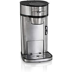 lot 73269 image: Hamilton Beach Scoop Single Serve Coffee Maker, Fast Brewing, Stainless Steel (49981A)