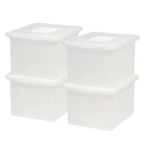 lot 73301 image: IRIS USA, Inc. FB-21EE Dual Purpose Letter and Legal Size File Box, 4 Pack, Pearl (585227)