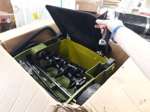 lot 73306 image: Sun Joe AJ801E 13 in. 12 Amp Electric Scarifier  Lawn Dethatcher wCollection Bag, Green