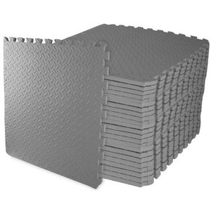 lot 73311 image: BalanceFrom Puzzle Exercise Mat with EVA Foam Interlocking Tiles (Gray)