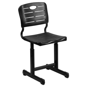 lot 73318 image: Flash Furniture Adjustable Height Black Student Chair with Black Pedestal Frame