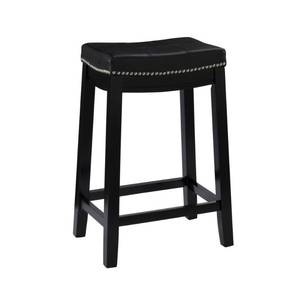lot 73324 image: Linon Claridge Counter Stool, Black, 26 x 18 x 12.75